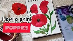 Paint Poppies with me|Easy peasy poppy flower painting
