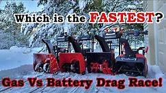 ✅ Gas Vs Battery Snowblower Comparison - Drag Race Speed Test! PowerSmart