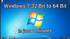 How to convert your windows 7 32bit to 64bit operating system.