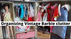 Vintage Barbie How I organize fashions & decluttered my closet using Barbie's closet for storage P1