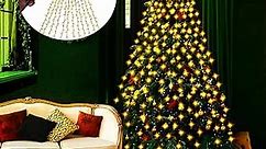 Christmas Tree Lights with Star - 400LED Christmas Warm Yellow Christmas Lights with 8 Modes & Memory Function, 6.6FTx16 Lines Xmas Tree Fairy Lights Indoor Outdoor for Valentines Day Decoration