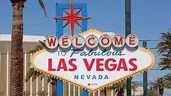 Las Vegas Welcome sign is a famous landmark - LAS VEGAS, USA - OCTOBER 31, 2023
