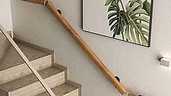 Wood Handrails for Indoor Stairs, 4ft Safety Non-Slip Stair Railing, Professional Pine Handrails Support Rod Complete Kit, for Bars Lofts Kindergarten Guardrail Corridor(4ft)