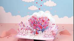 POPWOW Valentines Pop Up Cards, Heart Tree, Couple, Him, Her, Romantic Park, For Love, Birthday, All Occasion, Just Because, 5"x7" With Envelope and Personalized Message Note