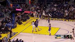 Stephen Curry knocks down a difficult 3-pointer