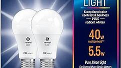 GE Reveal HD+ LED Light Bulbs, 40 Watt, A19 (2 Pack)