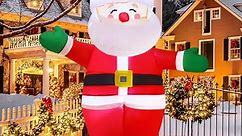 GOOSH 5 FT Christmas Inflatables Santa Claus Outdoor Christmas Decorations Clearance Blow Up Yard Decor with LED Lights for Xmas Holiday Party Indoor Garden Lawn Décor