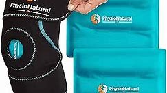 PhysioNatural Ice Pack for Knee Pain Relief, Reusable Gel Ice Wrap for Leg Injuries, Swelling, Knee Replacement Surgery, Cold Compress Therapy for Arthritis, Meniscus Tear and ACL