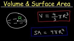 Volume and Surface Area of a Sphere Formula, Examples, Word Problems, Geometry