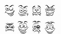 Cartoon faces with emotions