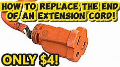 HOW TO REPLACE THE END OF AN EXTENSION CORD FOR ONLY $4... #diy #howto #powertools #fixextensioncord