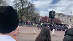 Watching the guards outside of Buckingham Palace in London