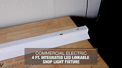 Commercial Electric 4 ft. 64-Watt Equivalent Integrated LED White Shop Light Linkable 3200 Lumens 4000K Bright White 5 ft. Cord Included 54103161