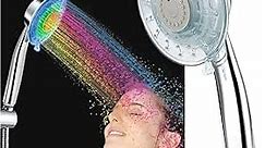 LED Shower Head Color Changing 2 Water Mode 7 Color Glow Light Automatically Changing Handheld Showerhead