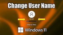 How to Change User Name of Account in windows 11