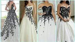 Beautiful black and white Gown||Latest black and white color combination Gown||dress Design