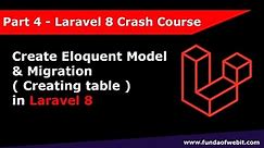 Laravel 8 Crash Course Part 4: Eloquent Model and Migration | Create table in database in laravel 8