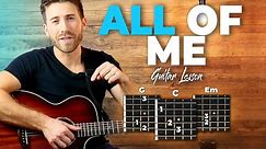 All Of Me Guitar Tutorial (John Legend) Easy Chords Guitar Lesson