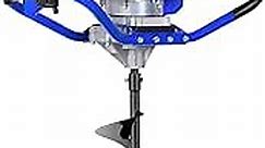 Post Hole Digger Gas Powered, 52cc 2.4 HP 2 Stroke Engine Earth Auger with 8" Drill Bit, EPA Compliant Post Hole Auger