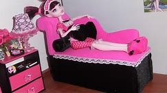 Como fazer sofá Chaise Longue para boneca Monster High, Barbie, etc