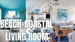 Beach and Coastal Style Living Room Ideas. Sea Theme Decoration for Living Room.