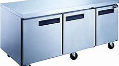 DUC72R 18.9 cu. ft. 3-Door Undercounter Commercial Refrigerator in Stainless Steel
