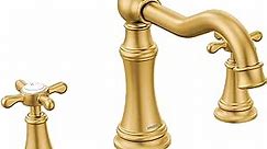 Moen TS22101BG Weymouth Two-Handle Roman Tub Faucet with Cross Handles Trim Kit, Valve Required, Brushed Gold