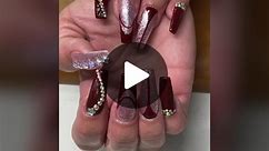Long Red Nails with a little dazzle! #rednails #acrylicnails #gelnail #gelnailset #nailart #diamondsnail #rhinestonesnails #coffinnails #longcoffinnails #dfw #fwtx #fortworth