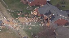 Aerials show damage left from storms across southeast Indiana, northern Kentucky