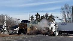New Video Shows Shocking Moment Train Obliterates Semi-Truck