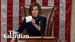 Nancy Pelosi silences applause after Trump impeachment vote