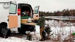 Camper Van With Wood Stove and Freezing Temperatures