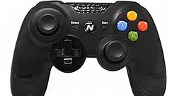 Wireless Gaming Controller, Dual-Vibration Joystick Gamepad Game Controller for PS3, PC, Android, Laptop Computer, Switch (with Phone Holder) (Black)