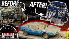 Seized-up Ford V8 Engine from Barn Find Pantera Gets Restored | Redline Rebuild