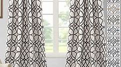H.VERSAILTEX Blackout Curtains for Bedroom Printed Design 96 Inch Length 2 Panels Set Thermal Insulated Curtains for Living Room Geometric Modern Grommet Window Drapes, Taupe and Brown