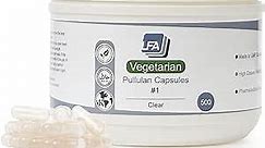 LFA Tablet Presses Empty Size 1 Capsules - Vegan Pullulan - 500 Count Vegetarian Capsules Empty - Joined Fillable 1 Vegetable Pill Capsules - Veggie Caps for Filling Tray - Halal Kosher Tapioca