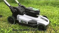EGO 56V Battery Powered Self Propelled Lawn Mower in action