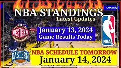 NBA STANDINGS TODAY as of January 13, 2024 | GAME RESULTS TODAY | NBA SCHEDULE January 14, 2024