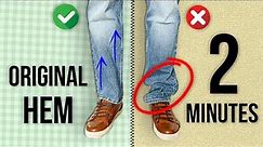 Shorten Your Jeans In 2 Minutes! (PRO TAILORING TUTORIAL)