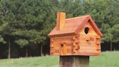 Free Bird House Plans (Log Cabin). Includes EASY directions and instructions ...