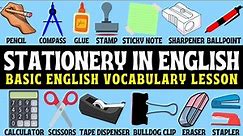 Stationery in English | Glossary | Types of Stationary | Useful Words | English Speaking Practice ✅