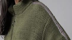 Buy Roadster Women Olive Green Solid Sherpa Sweatshirt -  - Apparel for Women