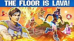 DON'T TOUCH THE FLOOR IS LAVA FORTNITE!