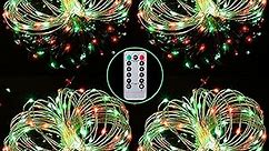 4 Pack Red and Green Christmas String Lights Battery Operated, 17ft 50 LED Fairy Lights with Remote Timer 8 Modes Twinkle Lights Outdoor Indoor Christmas Decorations Xmas Tree Porch (Red and Green)
