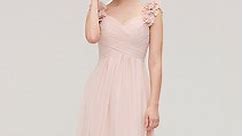 Sweetheart Sleeveless A-line/Princess Chiffon Long/Floor-Length Bridesmaid Dress With Pleated Shoulder Flower - Bridesmaid Dresses - Stacees