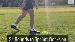 SL Bounds to Sprint: Works on increasing stride length, decreasing ground contact time and knee drive #football #footballtraining #speed #speedtraining #speeddrills #plyometric #plyometrics #strengthandconditioning | Efficiency Strength Training, LLC