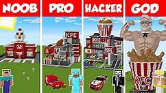 Minecraft Tnt Kfc House Build Challenge Noob vs Pro vs Hacker vs God Animation