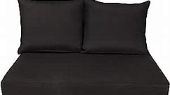 BOSSIMA Patio Furniture Cushions Comfort Deep Seat Glider Loveseat Cushion Indoor Outdoor Seating Cushions Black