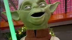 Lifesize Star Wars animatronic Christmas Yoda at Home Depot