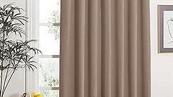 NICETOWN Blackout Blinds for Patio Door - Sliding Door Insulated Blackout Curtains, Extra Wide Curtain for Villa/Hall/Parlor (100 inches W x 84 inches L, Cappuccino)